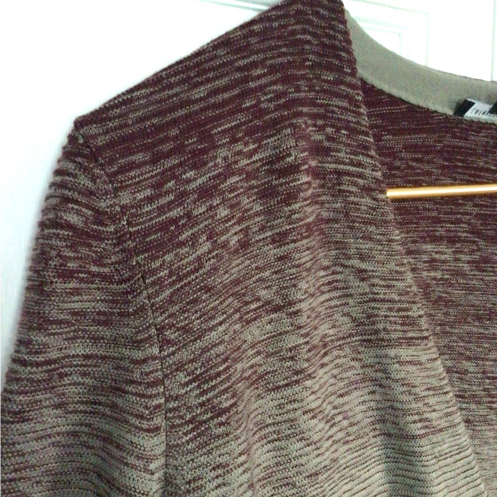 Lafayette 148 Wool Cardigan Sweater Medium Ombre Burgundy Tan Sweater Career M - Picture 3 of 6
